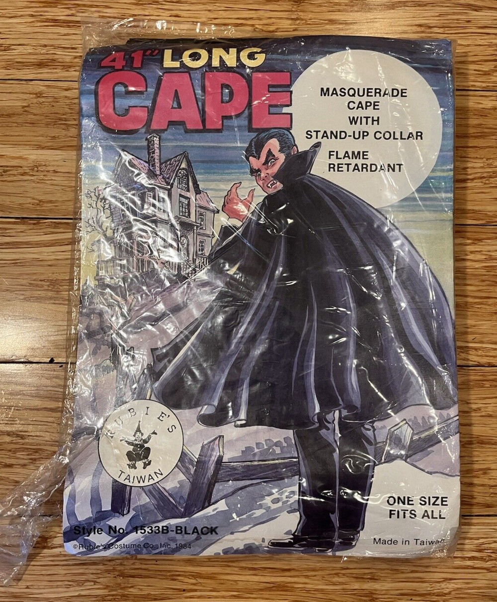 RARE Vintage Rubie's Full Length Cape (41 in.) - NOS Vampire Halloween Costume